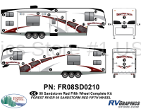 29 Piece 2008 Sandstorm Fifth Wheel Red Complete Graphics Kit