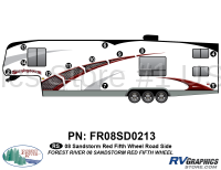 12 Piece 2008 Sandstorm Fifth Wheel Red Roadside Graphics Kit