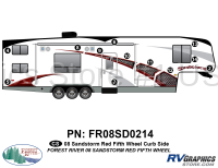 12 Piece 2008 Sandstorm Fifth Wheel Red Curbside Graphics Kit