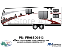 8 Piece 2008 Sandstorm Travel Trailer Red Roadside Graphics Kit