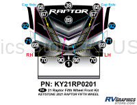 17 Piece 2021 Raptor Fifth Wheel Front Graphics Kit