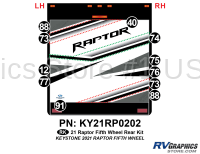 11 Piece 2021 Raptor Fifth Wheel Rear Graphics Kit