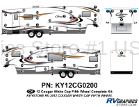 55 Piece 2012 Cougar FW White Cap Complete Graphics Kit