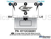 6 Piece 2012 Cougar FW White Cap Front Graphics Kit