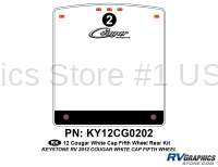 1 Piece 2012 Cougar FW White Cap Rear Graphics Kit
