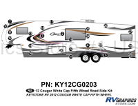 24 Piece 2012 Cougar FW White Cap Roadside Graphics Kit