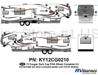 63 Piece 2012 Cougar FW Dark Cap Complete Graphics Kit