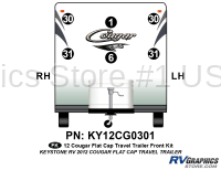 6 Piece 2012 Cougar TT Flat Cap Front Graphics Kit