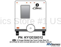 1 Piece 2012 Cougar TT Molded Cap Rear Graphics Kit