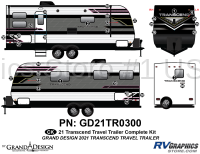 32 Piece 2021 Transcend Travel Trailer Complete Graphics Kit