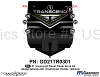 8 Piece 2021 Transcend Travel Trailer Front Graphics Kit