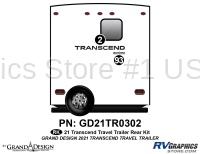 2 Piece 2021 Transcend Travel Trailer Rear Graphics Kit