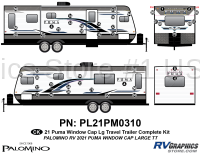 46 Piece 2021 Puma Large Travel Trailer Window Cap Complete Graphics Kit