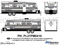 34 Piece 2021 Puma XLE Lite Travel Trailer Window Cap Complete Graphics Kit