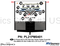 11 Piece 2021 Puma XLE Lite Travel Trailer Flat Cap Front Graphics Kit