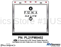 2 Piece 2021 Puma XLE Lite Travel Trailer Rear Graphics Kit
