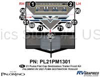 12 Piece 2021 Puma Flat Cap Destination Travel Trailer Front Graphics Kit