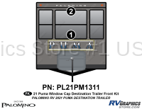 2 Piece 2021 Puma Window Cap Destination Travel Trailer Front Graphics Kit