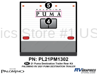 2 Piece 2021 Puma Destination Travel Trailer Rear Graphics Kit