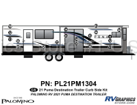 17 Piece 2021 Puma Destination Travel Trailer Curbside Graphics Kit