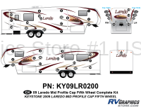 45 Piece 2009 Laredo FW Mid Profile Cap Complete Graphics Kit