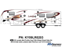 17 Piece 2009 Laredo FW Mid Profile Cap Roadside Graphics Kit