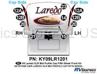 10 Piece 2009 Laredo SLR FW Mid Profile Cap Front Graphics Kit