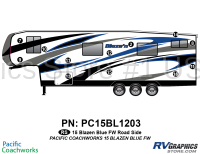 12 Piece 2015 Blaze'n Blue Fifth Wheel Roadside Graphics Kit