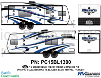 28 Piece 2015 Blaze'n Blue Travel Trailer Complete Graphics Kit