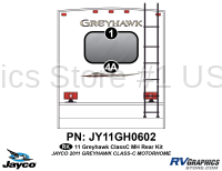 6 Piece 2011 Greyhawk Motorhome Rear Graphics Kit