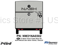 3 Piece 2021 Nash Travel Trailer Rear Graphics Kit