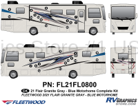 33 Piece 2021 Flair Motorhome Blue Version Complete Graphics Kit