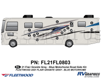 15 Piece 2021 Flair Motorhome Blue Version Roadside Graphics Kit