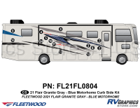 15 Piece 2021 Flair Motorhome Blue Version Curbside Graphics Kit