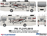 33 Piece 2021 Flair Motorhome Red Version Complete Graphics Kit