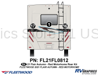 3 Piece 2021 Flair Motorhome Red Version Rear Graphics Kit