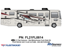 15 Piece 2021 Flair Motorhome Red Version Curbside Graphics Kit
