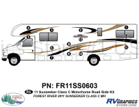 13 Piece 2011 Forest River Sunseeker Class C Roadside Graphics Kit