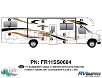 13 Piece 2011 Forest River Sunseeker Class C Curbside Graphics Kit