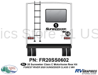 2 Piece 2020 Forest River Sunseeker Class C Rear Graphics Kit - Image 2