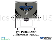 4 Piece 2015 Blaze'n Blue Fifth Wheel Front Graphics Kit