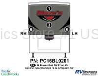 4 Piece 2015 Blaze'n Red Fifth Wheel Front Graphics Kit
