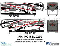 30 Piece 2015 Blaze'n Red Fifth Wheel Complete Graphics Kit