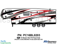 12 Piece 2015 Blaze'n Red Fifth Wheel Roadside Graphics Kit