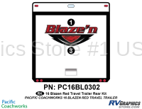 2 Piece 2015 Blaze'n Red Travel Trailer Rear Graphics Kit