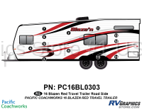 12 Piece 2015 Blaze'n Red Travel Trailer Roadside Graphics Kit
