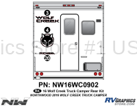 3 Piece 2016 Northwood Wolf Creek Camper Rear Graphics Kit