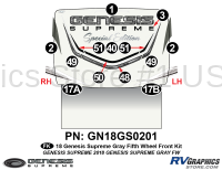 13 Piece 2018 Genesis Special Edition Fifth Wheel Front Graphics Kit