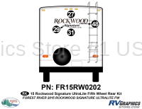 4 Piece 2015 Rockwood Signature UltraLite Fifth Wheel Rear Graphics Kit