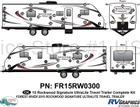 52 Piece 2015 Rockwood Signature UltraLite Travel Trailer Complete Graphics Kit